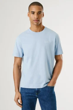 Pepe Jeans T-Shirts-Camiseta de manga curta com logo bordado. azul