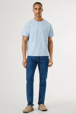 Pepe Jeans T-Shirts-Camiseta de manga curta com logo bordado. azul