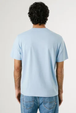 Pepe Jeans T-Shirts-Camiseta de manga curta com logo e estampado frontal. azul