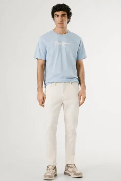 Pepe Jeans T-Shirts-Camiseta de manga curta com logo frontal. azul