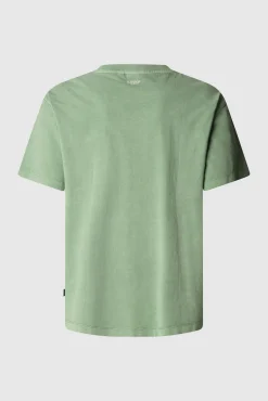 Pepe Jeans T-Shirts-Camiseta de peça manga curta tingida em tecido. verde