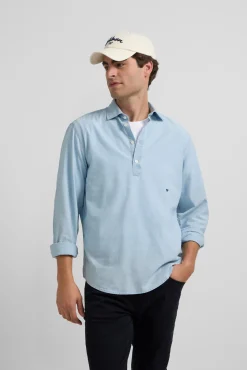 Silbon Camisas-Camiseta denim esportiva Azul