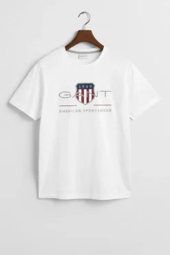 Gant T-Shirts-Camiseta Escudo do Arquivo Branco