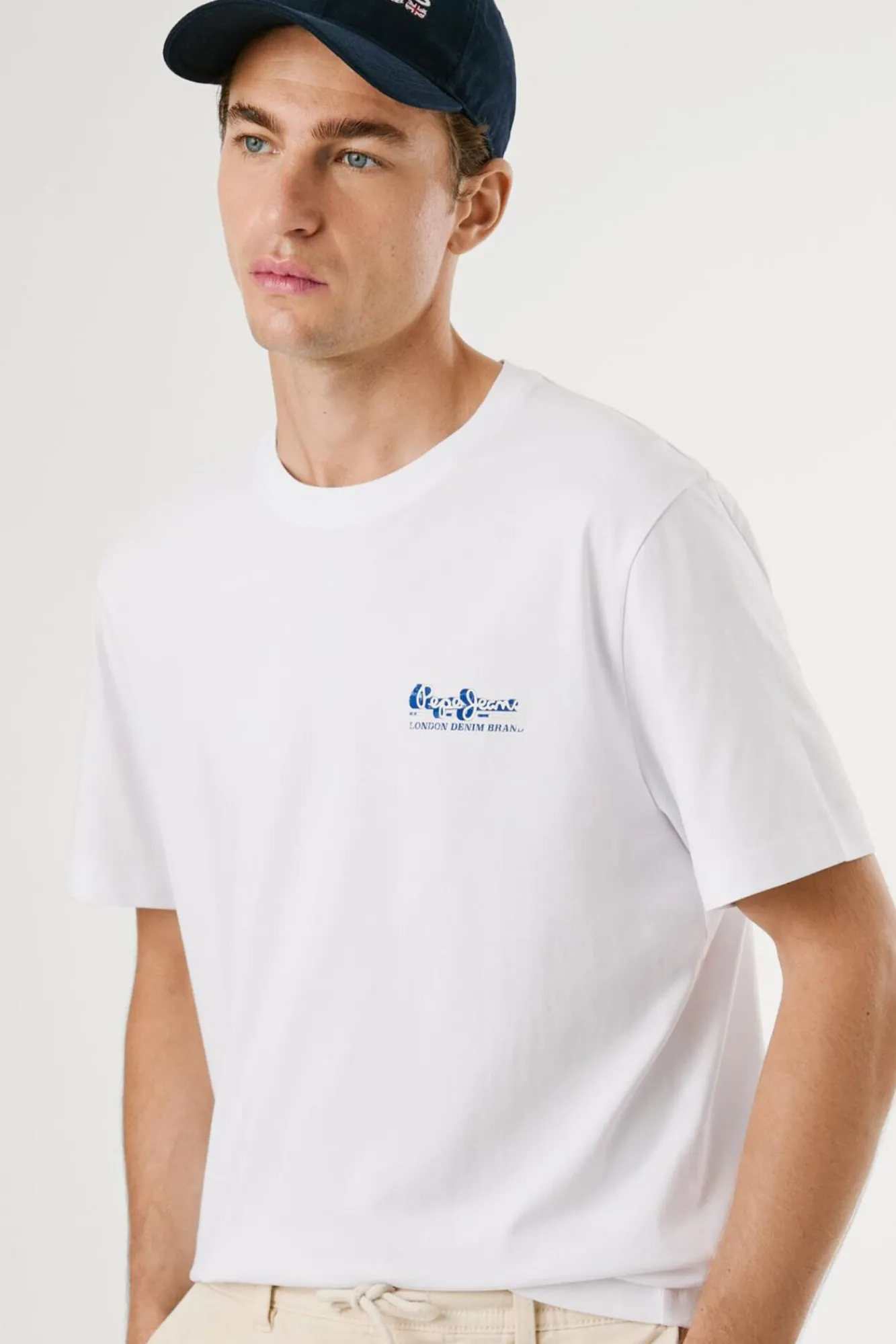 Pepe Jeans T-Shirts-Camiseta estampada com logotipo de corte regular branco