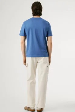 Pepe Jeans T-Shirts-Camiseta estampada com logotipo de corte regular azul