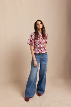 Slowlove T-Shirts-Camiseta estampada em favo de mel Multicolorido