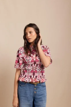 Slowlove T-Shirts-Camiseta estampada em favo de mel Multicolorido