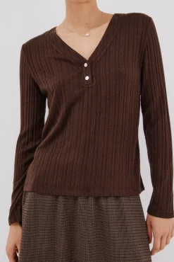 Cortefiel T-Shirts-Camiseta estruturada Baker's Castanho