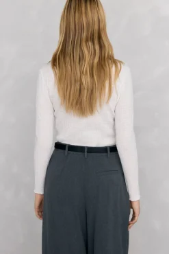 Pedro del Hierro T-Shirts-Camiseta estruturada com gola chaminé Branco