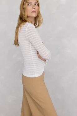 Pedro del Hierro T-Shirts-Camiseta estruturada franzida Branco