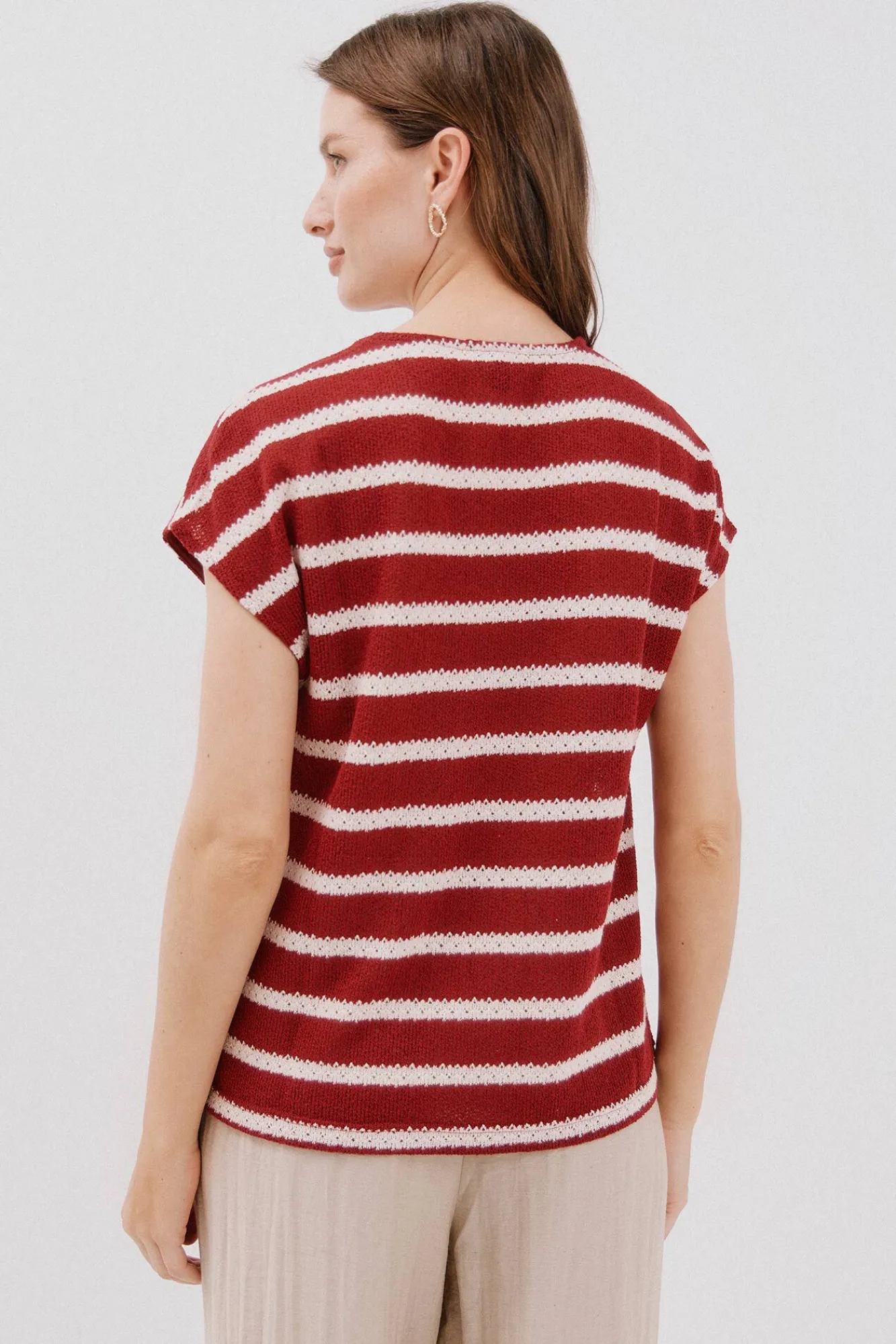 Cortefiel T-Shirts-Camiseta estruturada riscas Granada