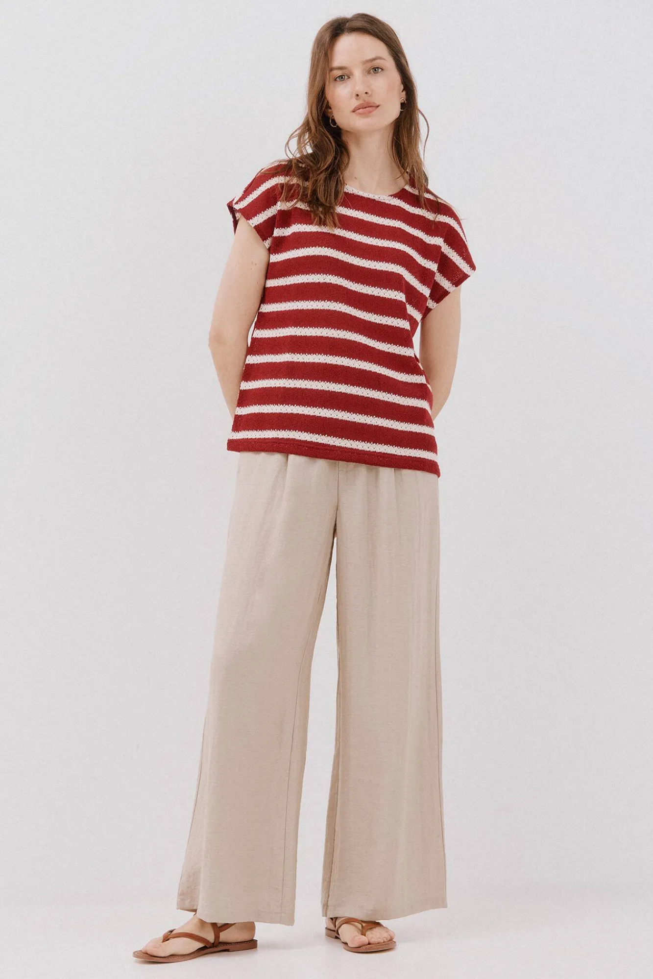 Cortefiel T-Shirts-Camiseta estruturada riscas Granada