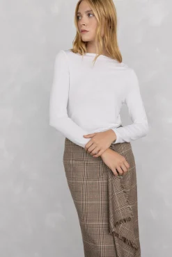 Pedro del Hierro T-Shirts-Camiseta esvoaçante com punhos Branco