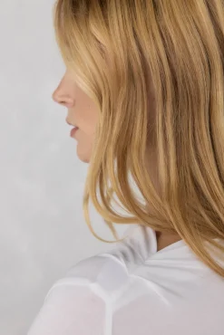 Pedro del Hierro T-Shirts-Camiseta esvoaçante com punhos Branco