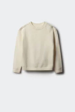 Springfield Kids Malhas|T-Shirts-Camiseta feminina canelada ombro a ombro bege