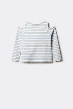 Springfield Kids T-Shirts-Camiseta feminina canelada ombro a ombro azul