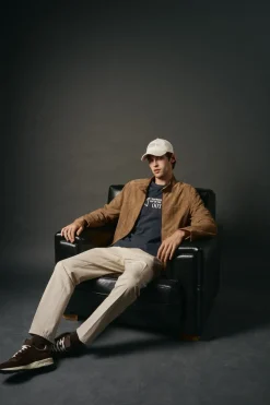 OOTO T-Shirts-Camiseta gráfica lavada Azul