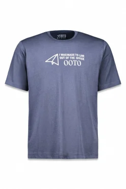 OOTO T-Shirts-Camiseta gráfica lavada Azul