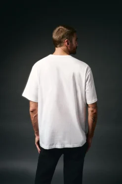 OOTO T-Shirts-Camiseta gráfica lavada Branco