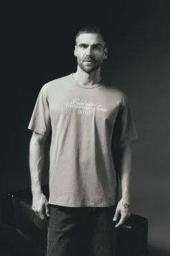 OOTO T-Shirts-Camiseta gráfica lavada Verde