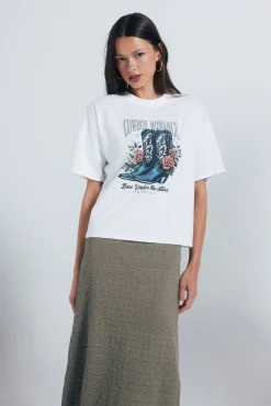 Springfield T-Shirts-Camiseta gráfica ocidental cru