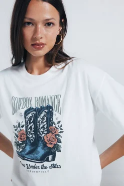 Springfield T-Shirts-Camiseta gráfica ocidental cru