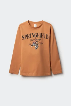 Springfield Kids T-Shirts-Camiseta laranja de manga comprida Springfield para meninos vermelho