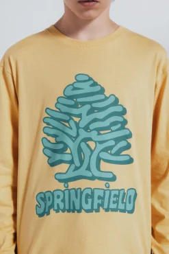Springfield Kids T-Shirts-Camiseta manga comprida árvore amarela para meninos amarelo