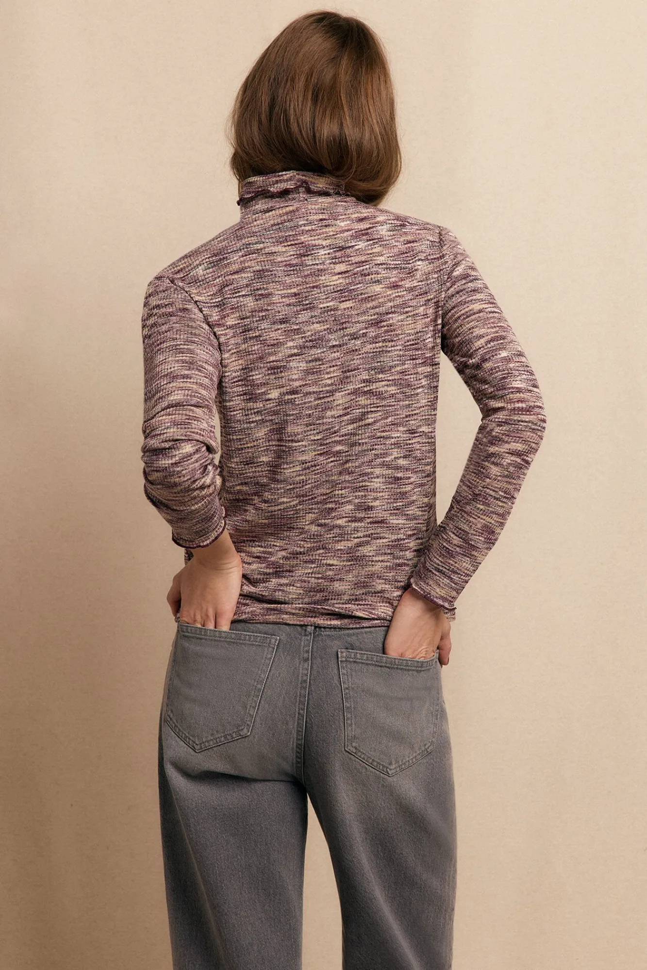 Slowlove T-Shirts-Camiseta melange de gola alta Roxo