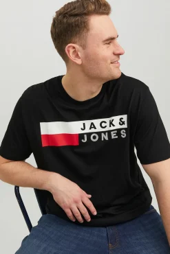 Jack & Jones PLUS T-Shirts-Camiseta PLUS de corte regular preto