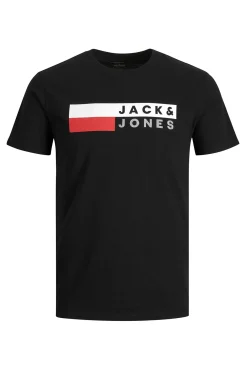 Jack & Jones PLUS T-Shirts-Camiseta PLUS de corte regular preto