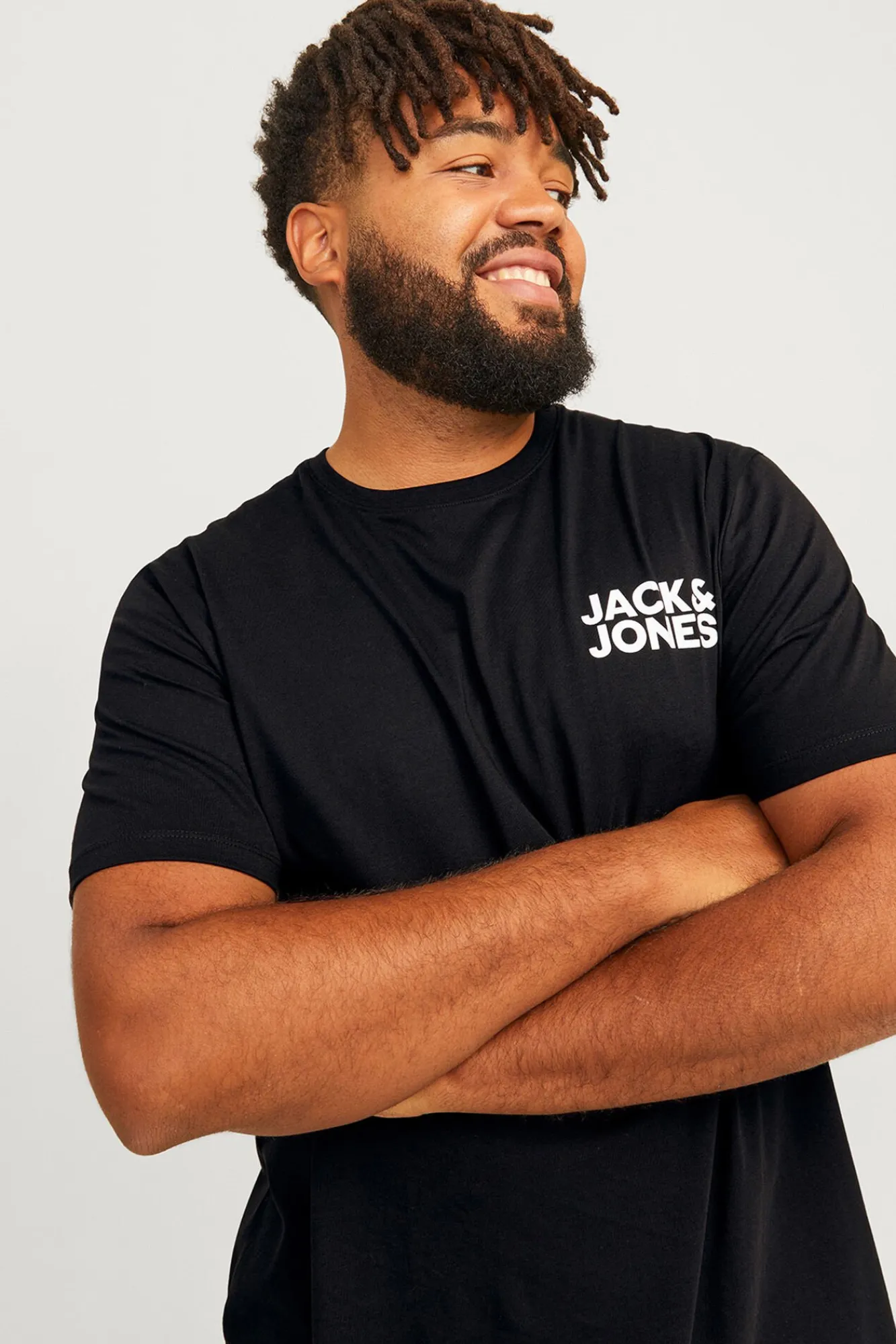 Jack & Jones PLUS T-Shirts-Camiseta PLUS de corte regular cinzento