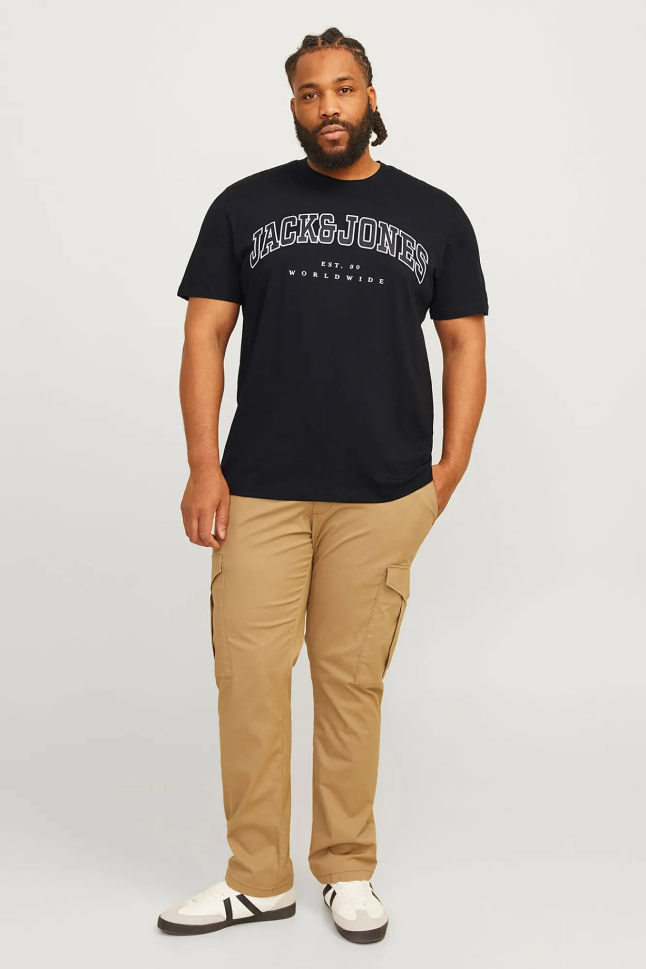 Jack & Jones PLUS T-Shirts-Camiseta PLUS de corte regular preto