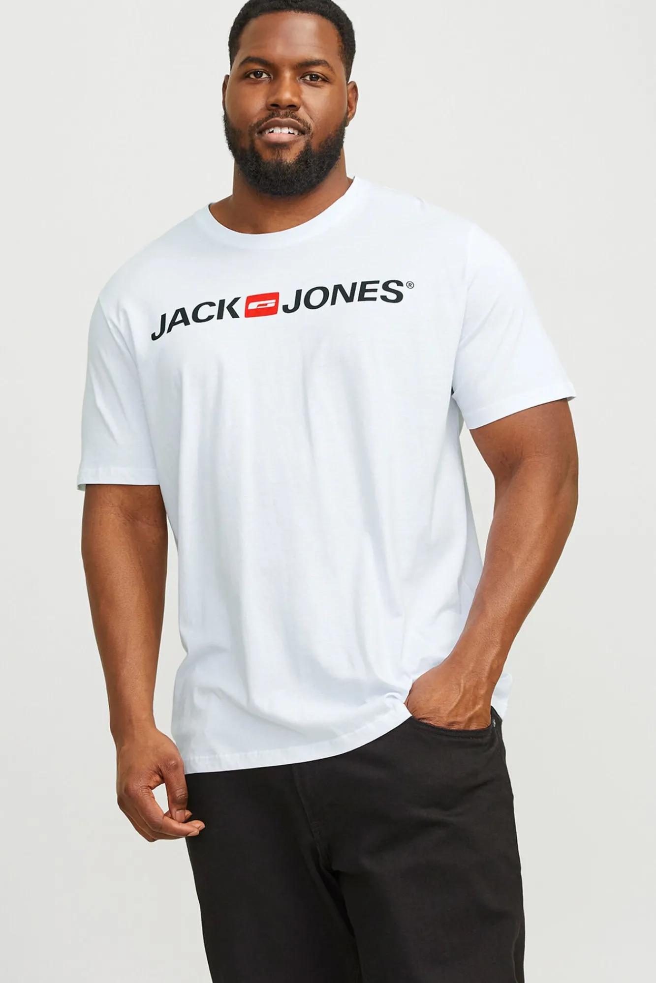 Jack & Jones PLUS T-Shirts-Camiseta PLUS de corte regular branco