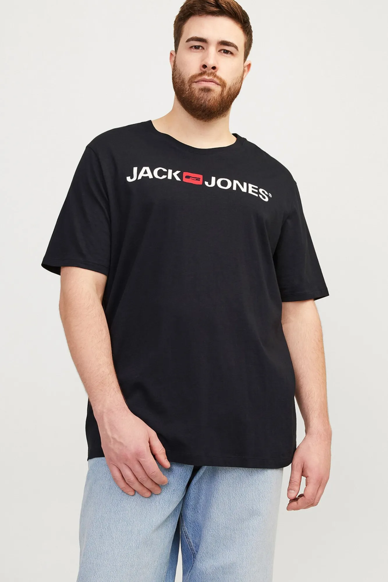 Jack & Jones PLUS T-Shirts-Camiseta PLUS de corte regular preto