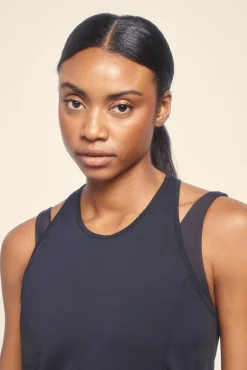 Dash and Stars T-Shirts-Camiseta preta de microfibra halter única preto