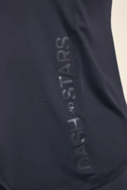 Dash and Stars T-Shirts-Camiseta preta de microfibra halter única preto