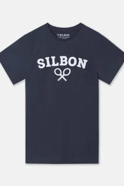 Silbon T-Shirts-Camiseta raquete meia Azul