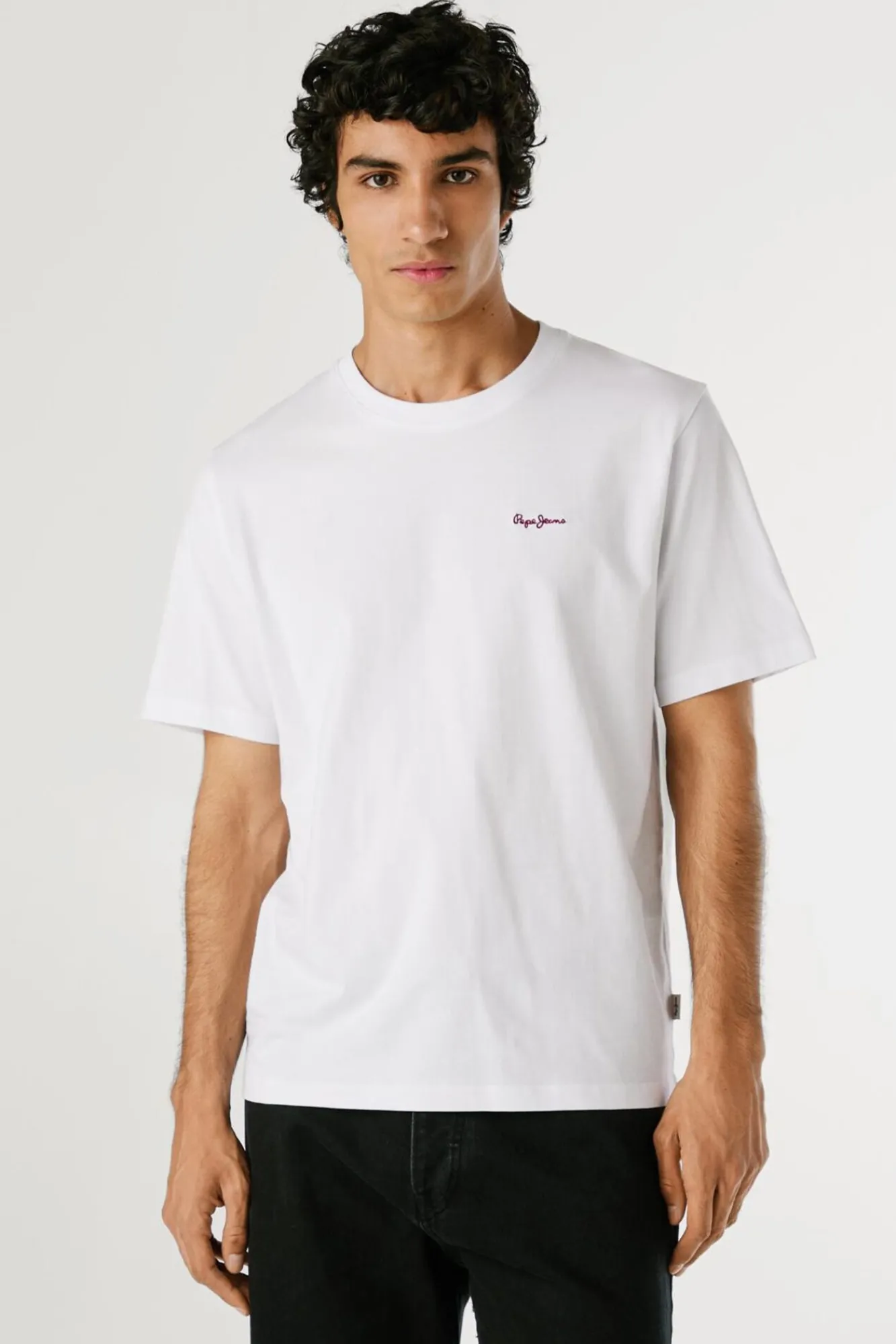 Pepe Jeans T-Shirts-Camiseta Regular Fit com Logotipo Bordado branco