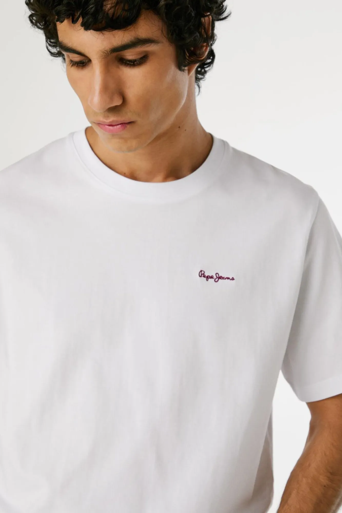 Pepe Jeans T-Shirts-Camiseta Regular Fit com Logotipo Bordado branco