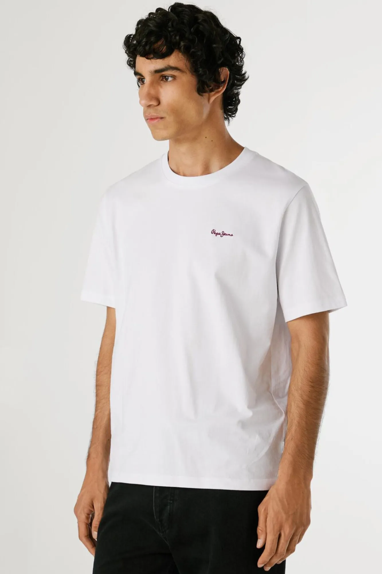 Pepe Jeans T-Shirts-Camiseta Regular Fit com Logotipo Bordado branco