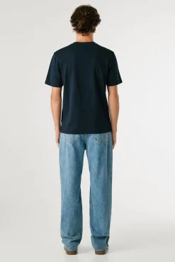 Pepe Jeans T-Shirts-Camiseta Regular Fit com Logotipo Bordado azul