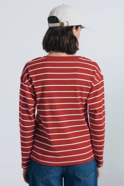 Springfield T-Shirts-Camiseta riscas de marinheiro vermelho