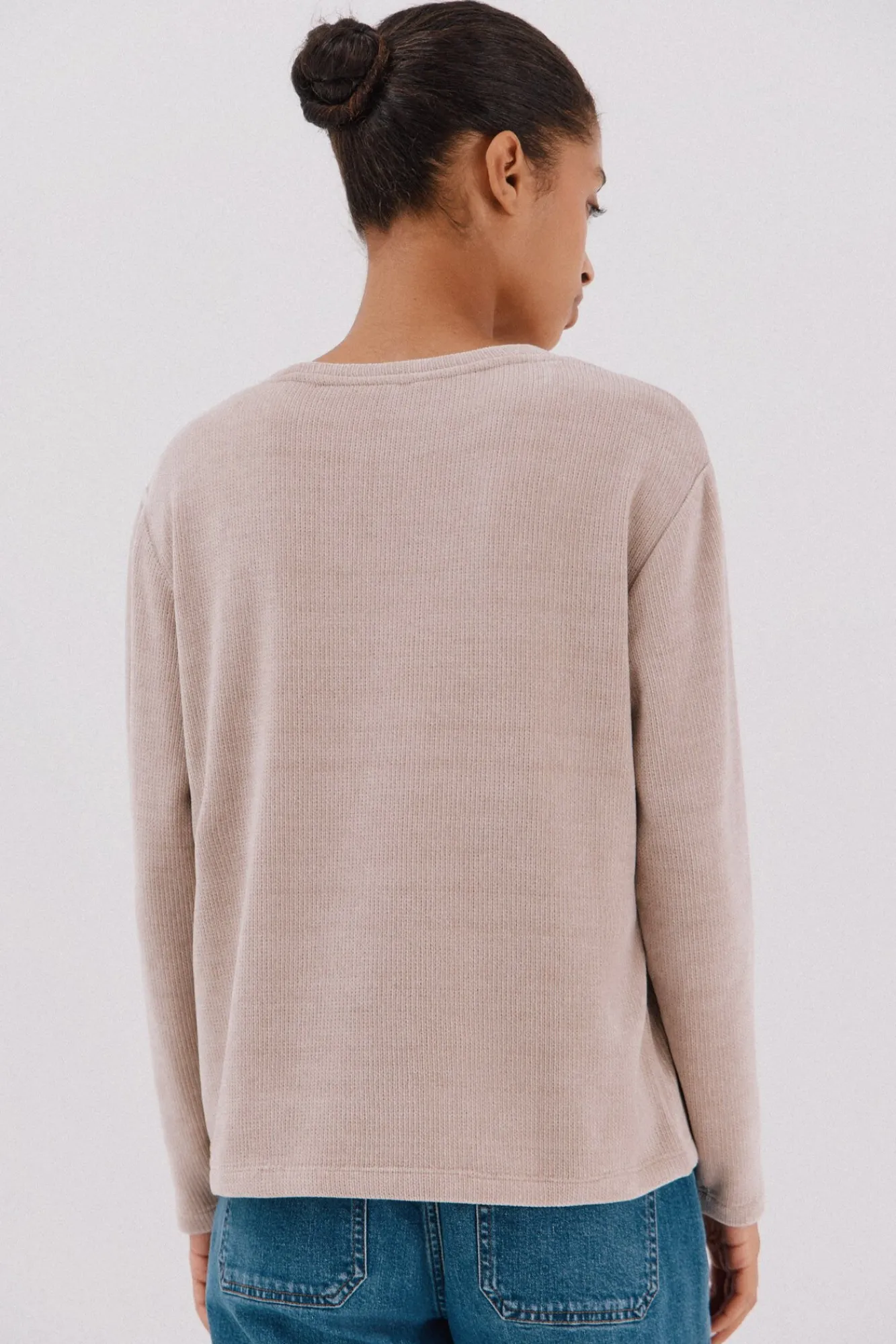 Cortefiel T-Shirts-Camiseta riscas em chenille Subiu