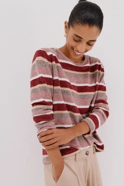 Cortefiel T-Shirts-Camiseta riscas em chenille Multicolorido