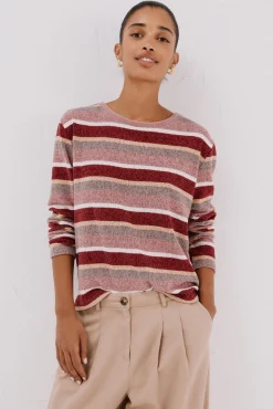 Cortefiel T-Shirts-Camiseta riscas em chenille Multicolorido