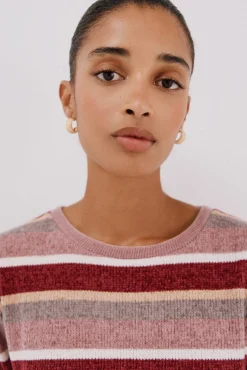 Cortefiel T-Shirts-Camiseta riscas em chenille Multicolorido