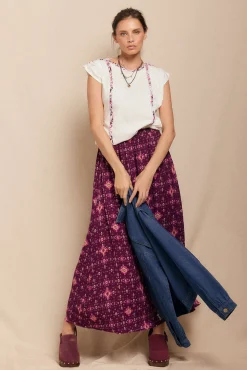 Slowlove T-Shirts-Camiseta trançada franzida Ecru