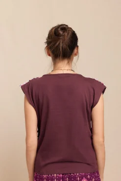 Slowlove T-Shirts-Camiseta trançada franzida Granada