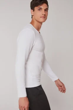 Gisela T-Shirts-Camiseta térmica manga larga hombre branco